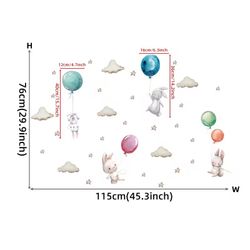 Kaniner med ballonger kawaii design