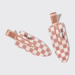 Recycled Plastic Xl Creaseless Clips 2pc Set -Terracotta / Kitsch