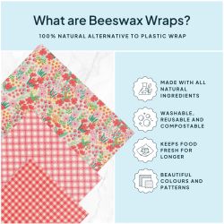 Bivoksark / Food wrap 3pk - Rosa / Nature bee