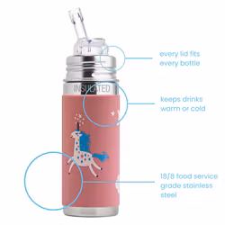 Pura kiki ISOLERT sugerørflaske 260ml - Unicorn