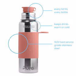 Pura kiki ISOLERT sportsflaske 650ml - Rose