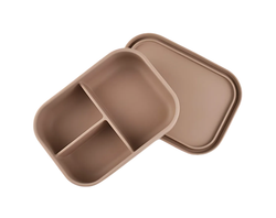 Matboks i silikon med 3 rom - Beige