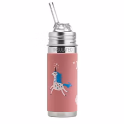 Pura kiki ISOLERT sugerørflaske 260ml - Unicorn