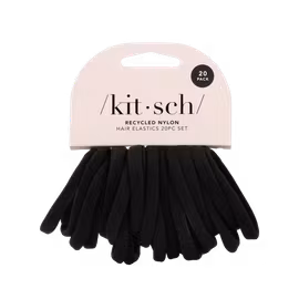 20 pk hårstrikk i resirkulert nylon, Sort / Kitsch