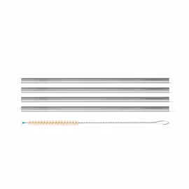 Rette sugerør rustfritt stål - 4pk