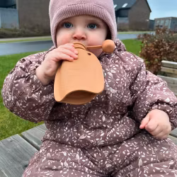 Smoothiepose/klemmepose i silikon m/ skje - Roe deer - Mininor