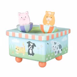 Musikkboks med gårdsdyr