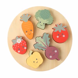 Glade grønnsaker trepuslespill