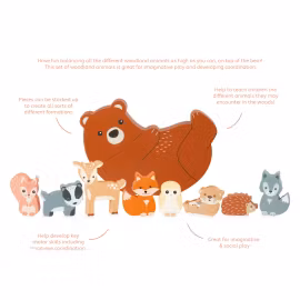 Skogsdyr balanseringsspill i tre