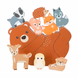 Skogsdyr balanseringsspill i tre