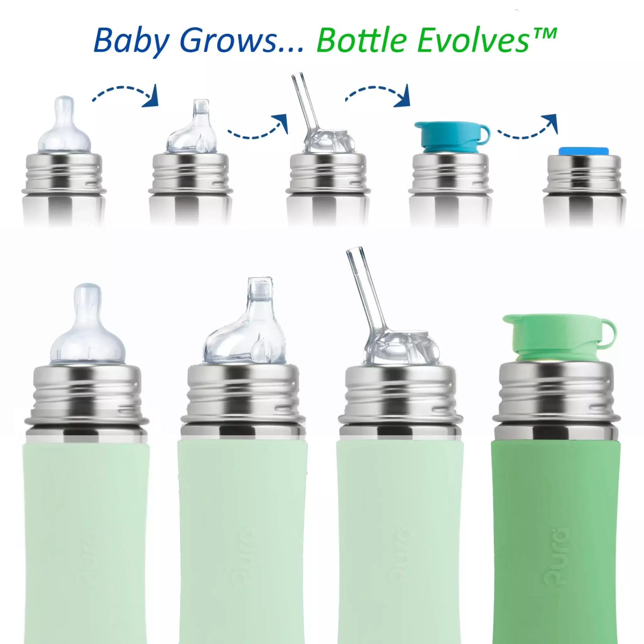 Pura kiki sportsflaske 325ml - Moss