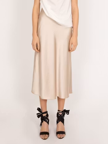 Hana Satin Skirt Powder Ahlvar Gallery