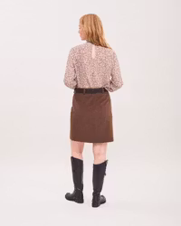 Penny Moleskin Skirt Chocolate Newhouse