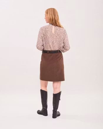 Penny Moleskin Skirt Chocolate Newhouse