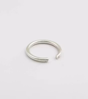 Tiny Open Sparkle Ring Silver Syster P