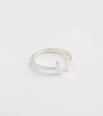 Strict Plain Bar Ring Silver Syster P