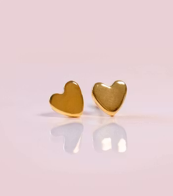 Sparkle Heart Earrings Gold Syster P