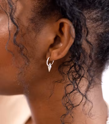 Harvey Single Spike Small Hoops Silver Syster P