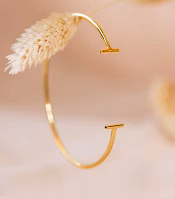 Strict Plain Bangle Bars Gold Syster P