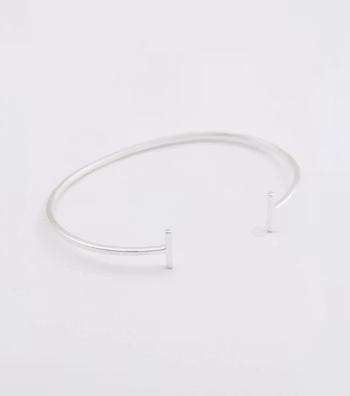 Strict Plain Bangle Bars Silver Syster P