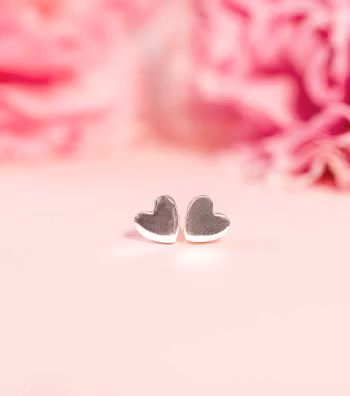 Sparkle Heart Earrings Silver Syster P