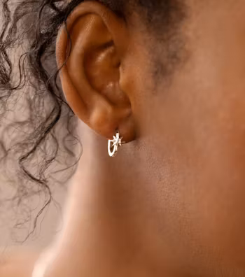 North Star Hoop Earrings Silver Syster P