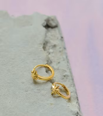 North Star Hoop Earrings Gold Syster P