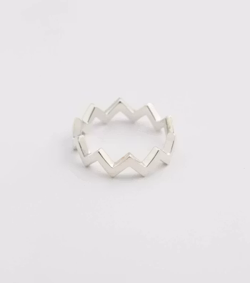 Strict Plain Zigzag Ring Silver Syster P
