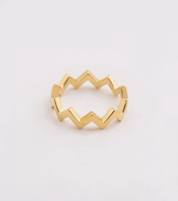 Strict Plain Zigzag Ring Gold Syster P