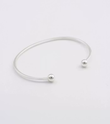 Strict Plain Bangle Ball Silver Syster P