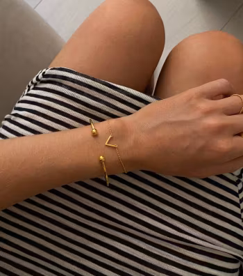 Strict Plain Bangle Ball Gold Syster P