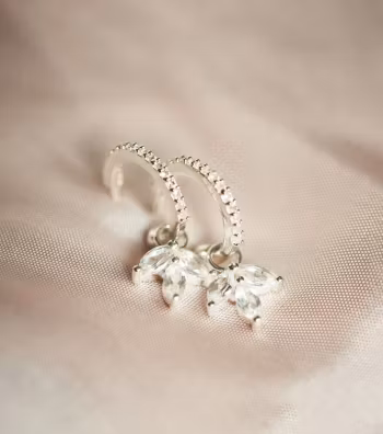 Miss Diamond Earring Silver White Topaz Syster P