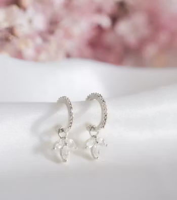 Miss Diamond Earring Silver White Topaz Syster P