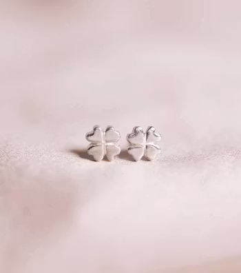 Sparkle Clover Earrings Silver Syster P