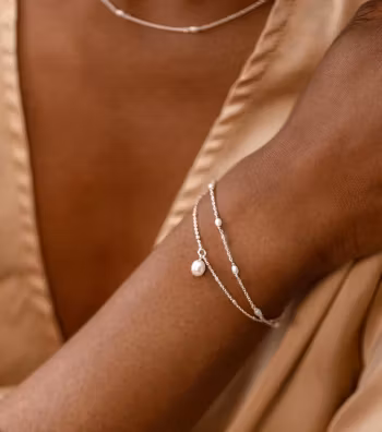 Treasure Single Pearl Bracelet Silver Syster P