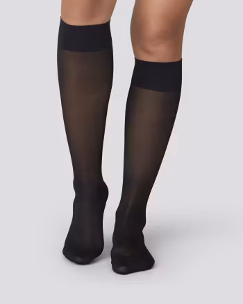 Bea Support Knee Highs Black Swedish Stockings