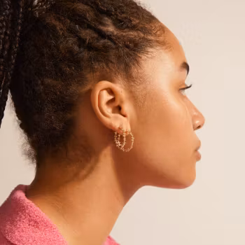 Solidarity Large Bubbles Hoop Earrings Guld Pilgrim