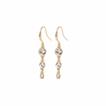 Lucia Recycled Crystal Earrings Gold Pilgrim