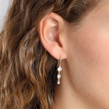 Lucia Recycled Crystal Earrings Gold Pilgrim