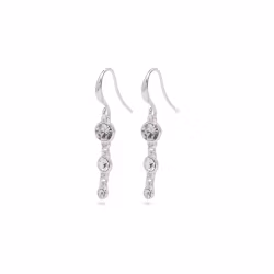 Lucia Recycled Crystal Earrings Silver Pilgrim