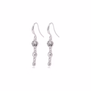 Lucia Recycled Crystal Earrings Silver Pilgrim