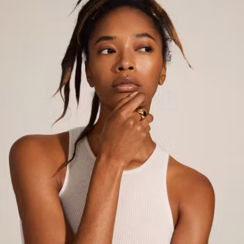 Alexane Recycled Statement Ring Gold Pilgrim