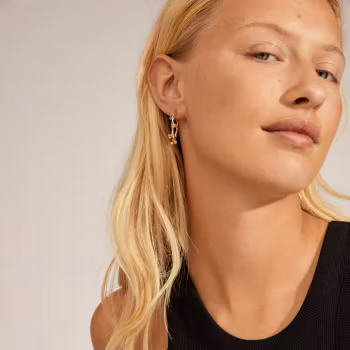 Harley Recycled Large Twirl Hoop Earrings Gold Pilgrim