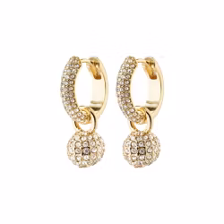 Edtli Crystal Hoop Earrings Gold Pilgrim