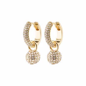 Edtli Crystal Hoop Earrings Gold Pilgrim