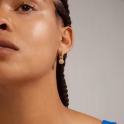 Edtli Crystal Hoop Earrings Gold Pilgrim