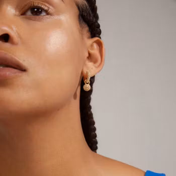 Edtli Crystal Hoop Earrings Gold Pilgrim