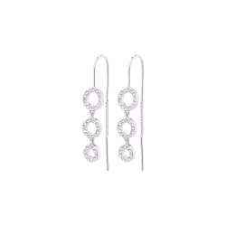 Rogue Recycled Crystal Chain Earrings Silver Pilgrim