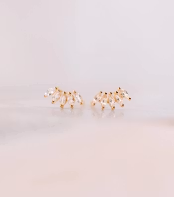 Theodora Earrings Gold White Syster P