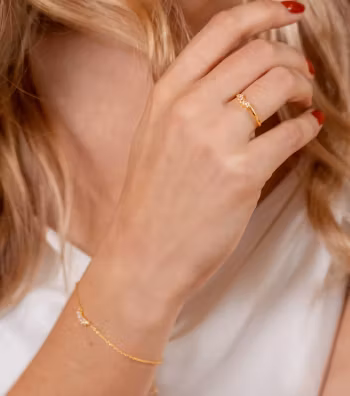 Theodora Ring Gold White Syster P